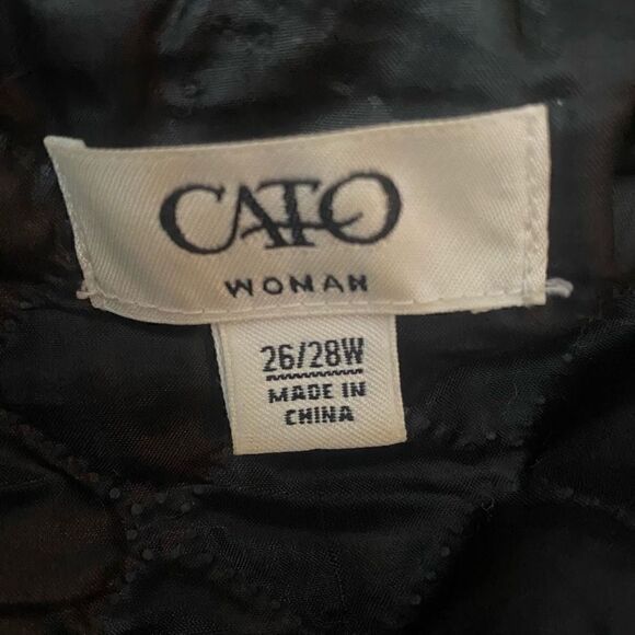 Cato Black Animal Print Faux Fur Open Front. Oat - Picture 4 of 6